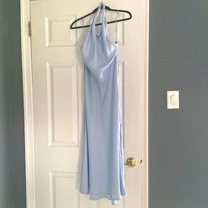 Never worn Anthropologie powder blue satin dress!